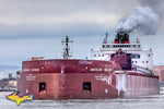 Great Lakes Freighters Mesabi Miner At Mission Point Sault Michigan