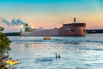 Great Lakes Freighters Paul R. Tregurtha Comming Around Mission Point Sault Michigan