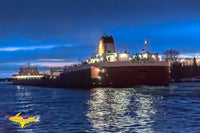Great Lakes Freighters Roger Blough Reflections On The St. Mary's River Sault Michigan Photos