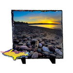 Yooper Gifts Sunset Mclain State Park Keweenaw Peninsula 8x8 Photo Slate