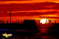 Michigan Photography Sunset Over Old Barn Rudyard Michigan