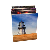 Michigan Coasters Puzzle Set of Lighthouse Whitefish Point on a wood base
