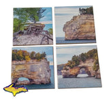 Michigan Made Drink Coasters Pictured Rocks Best unique gifts or collectibles