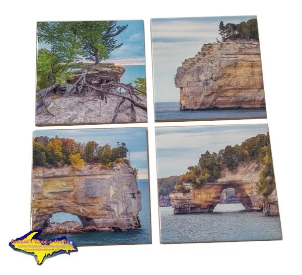 Michigan Made Drink Coasters Pictured Rocks Best unique gifts or collectibles