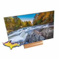 Michigan's Upper Peninsula Bond Falls 8x12 Photo Trivet. One-Of-A-Kind Yooper gifts with amazing vivid colors!