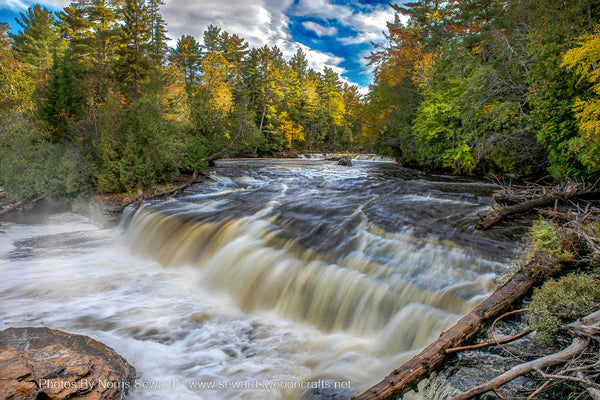 Lower Tahquamenon Falls Autumn Colors Paradise, Michigan. Michigan Landscape Photography.