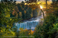 Upper Tahquamenon Falls Michigan Autumn Sunset. Michigan Upper Peninsula Photography