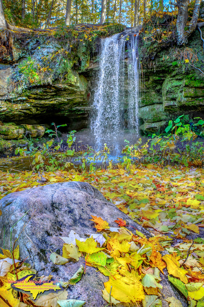 Michigan Waterfalls Autumn Colors at Scott Falls near Munising, Michigan