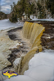 Winter time in Michigan's Upper Peninsula at Tahquamenon Falls