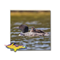 Michigan Made Wildlife Coaster Loon Baby Back Yooper Gifts